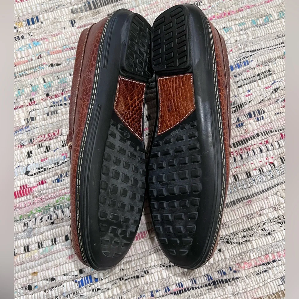 T.B. PHELPS Hornback Croco Bit Driver loafers size 9.5